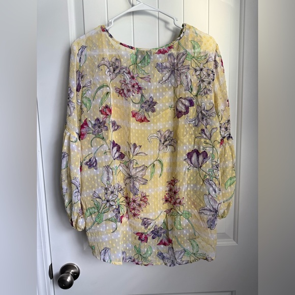 Liz Claiborne Yellow Floral Blouse - Picture 2 of 5
